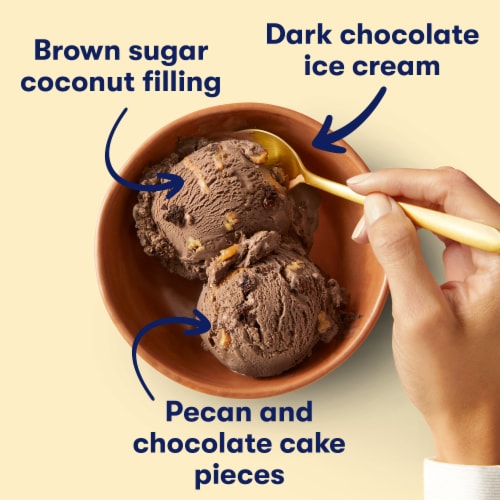 Tillamook Chocolate Collection German Chocolate Cake Ice Cream Tub Perspective: back