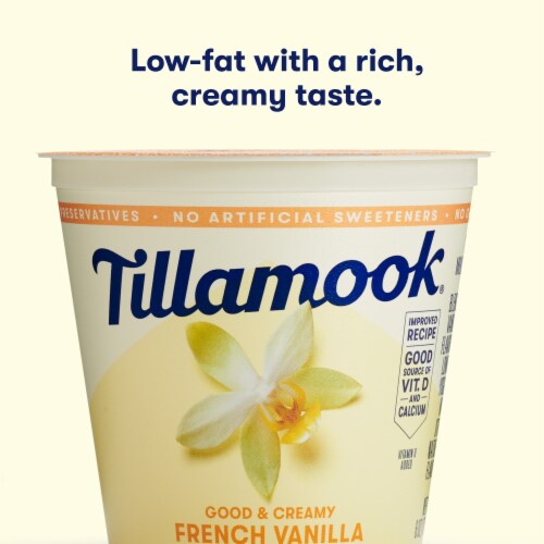 Tillamook French Vanilla Low Fat Yogurt Cup Perspective: back