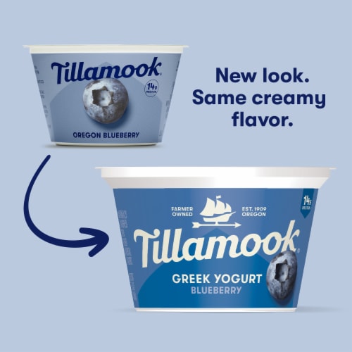 Tillamook Low Fat Oregon Blueberry Greek Yogurt Perspective: back