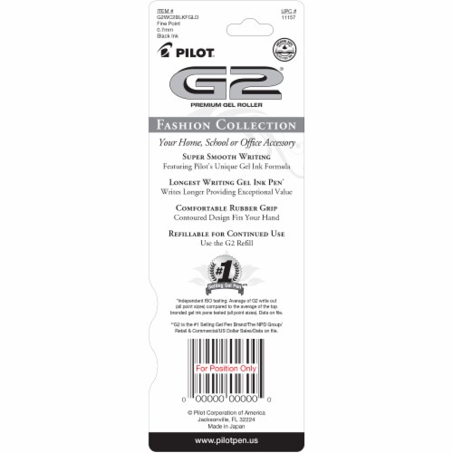 Pilot G2 0.7mm Fine Point Gel Pen - Black Perspective: back