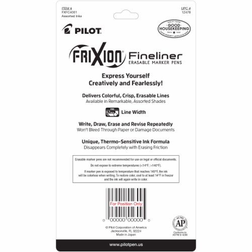 Pilot Frixion Erasable Gel Pens - Assorted Perspective: back