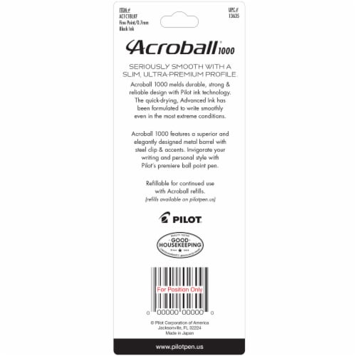 Pilot Acroball 1000 Fine Point Pen - Black Perspective: back