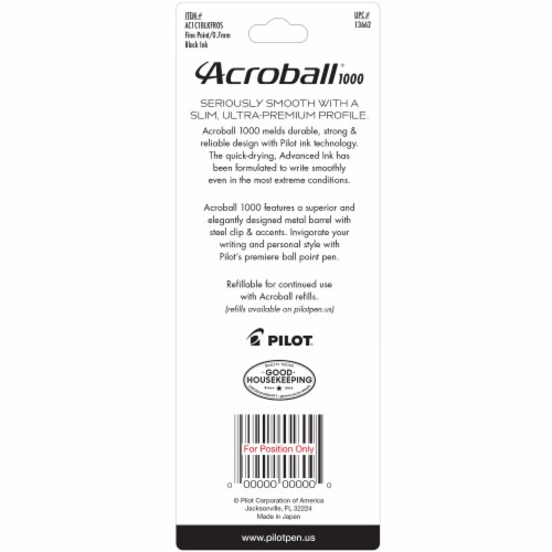 Pilot® Acroball® 1000 Black Ink Ball Point Pen - Rose Perspective: back