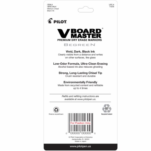 Pilot V Board Master Premium Dry Erase Markers - Black Perspective: back
