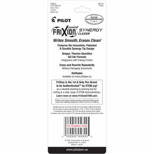 Pilot® FriXion® Black Extra Fine Synergy Clicker Pen Perspective: back