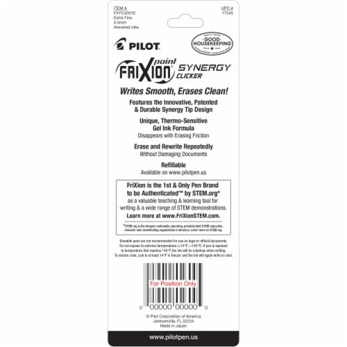 Pilot® FriXion® Point Synergy Clicker Assorted Pens Perspective: back