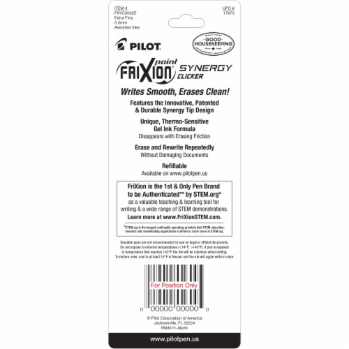 Pilot® FriXion Point® Synergy Clicker Pens - Assorted Colors Perspective: back