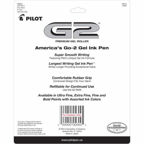 Pilot G2® Premium Gel Roller Fine Point - Assorted Perspective: back