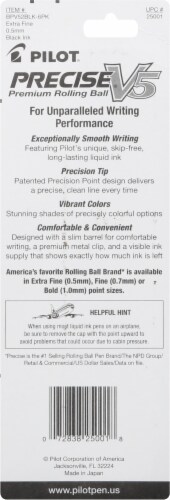 Pilot® Precise V5 Black Extra Fine Point Premium Rolling Ball Pens Perspective: back
