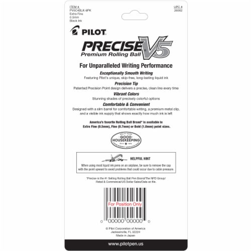 Pilot Precise V5 Premium Rolling Ball Extra Fine Point Pens, Black