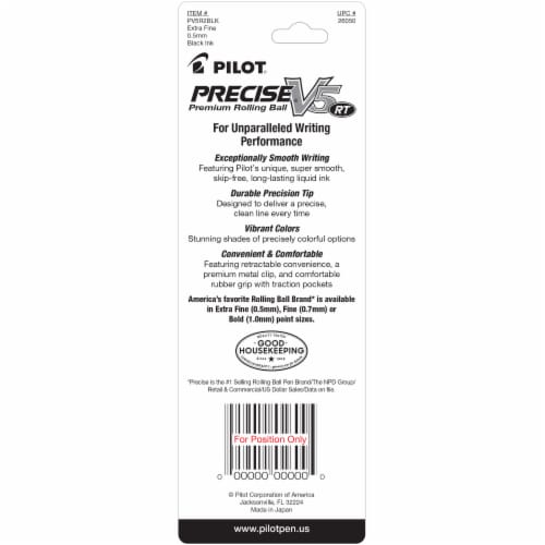 Pilot® Black Precise V5 RT Premium Rolling Ball Pens Perspective: back