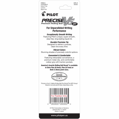 Pilot® Precise® V5 RT Premium Rolling Ball Pens - Black Perspective: back