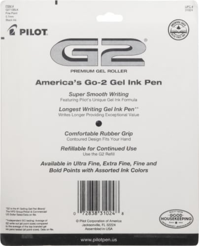 Pilot® G2 0.7mm Fine Comfort Grip Gel Roller Pens - Black Perspective: back