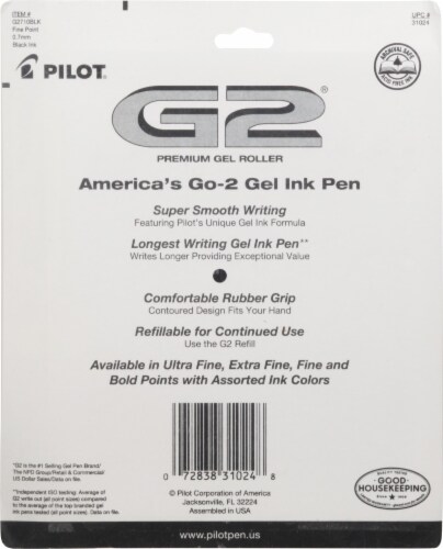 Pilot® G2 0.7mm Fine Comfort Grip Gel Roller Pens - Black Perspective: back