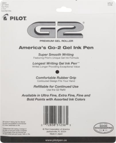 Pilot® G2 0.7mm Fine Comfort Grip Gel Roller Pens - Assorted Perspective: back