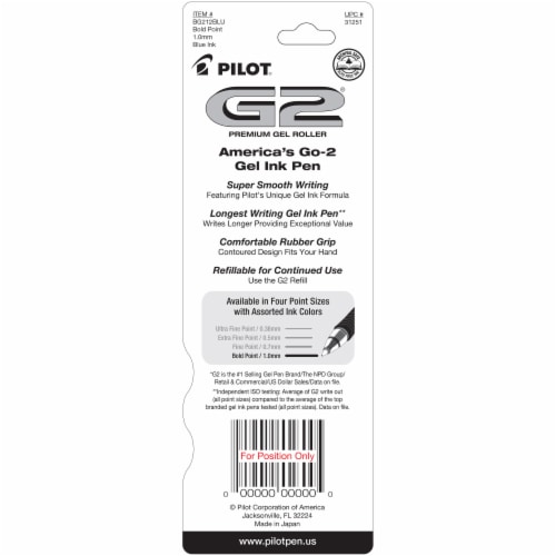Pilot G2 Bold Point Premium Gel Roller Pen - Blue Perspective: back