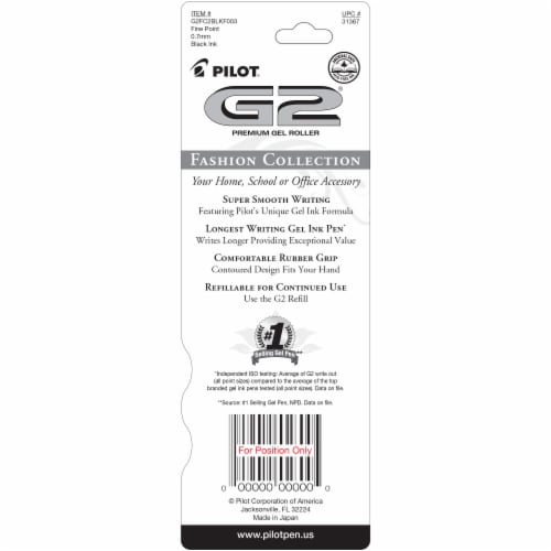 Pilot G2 Fashion Collection 0.7mm Fine Point Gel Roller Pens, 2 pk - Fred  Meyer