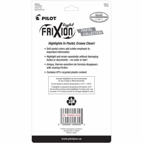 Pilot® Ball Frixion® Assorted Erasable Clicker Pens Perspective: back