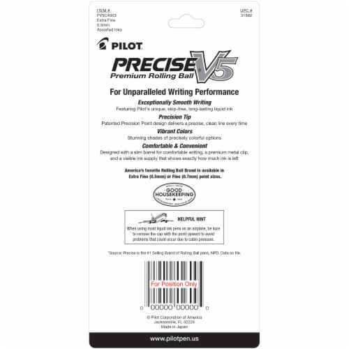 Pilot Precise V5 Extra Fine Point Pens - Assorted Perspective: back