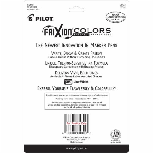 Pilot® Frixion® Colors Bold Point Erasable Marker Pens - Assorted Perspective: back