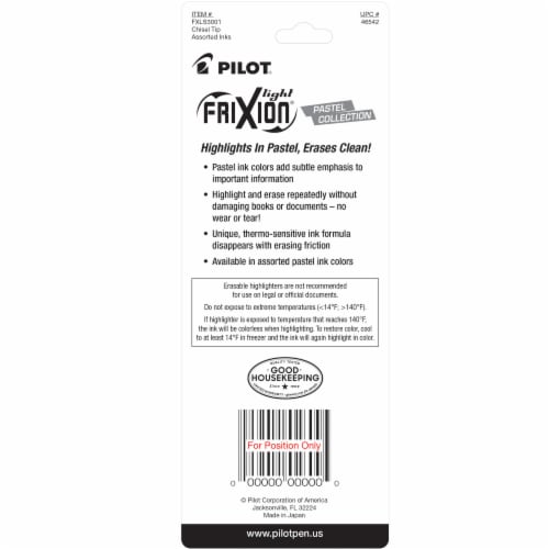 Pilot Light Frixion Pastel Collection Erasable Highlighters - Assorted Perspective: back