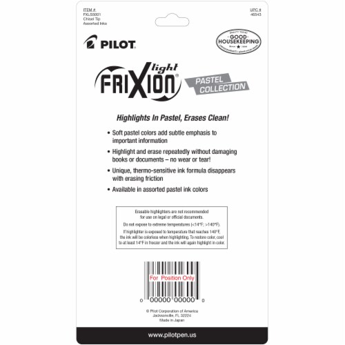 Pilot® Light FriXion® Pastel Collection Chisel Tip Erasable Highlighters - Assorted Perspective: back