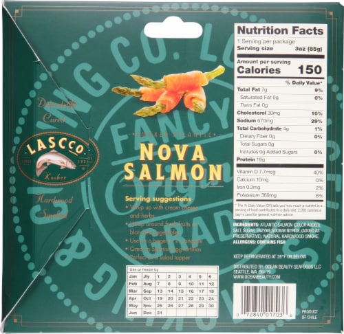Lascco Nova Sliced Smoked Salmon Perspective: back