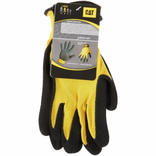 CAT® Men's Nitrile Coated Nylon Knit Glove - Black / Yellow Perspective: back