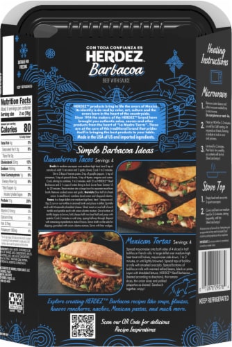 Herdez® Barbacoa Beef With Sauce Fully Cooked Entree Meal Perspective: back