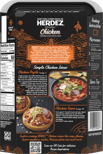 Herdez™ Fully Cooked Shredded Chicken in Mild Chipotle Sauce Perspective: back