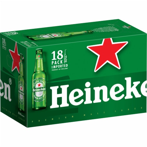 Heineken Original Lager Beer, 18 Pack, 12 fl oz Bottles Perspective: back