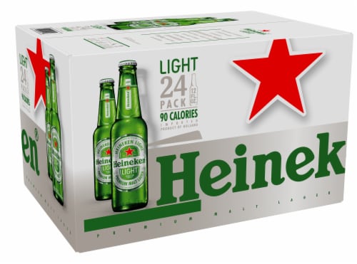 Heineken Light Lager Beer, 24 Pack, 12 fl oz Bottles Perspective: back