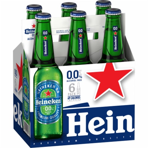 Heineken 0.0 Non-Alcoholic Beer Bottles Perspective: back