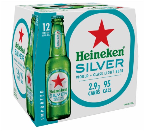 Heineken® Silver Lager Beer Bottles Perspective: back