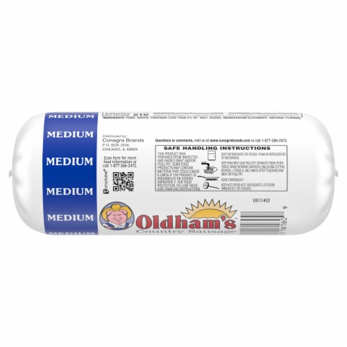 Oldham's Medium Country Sausage Breakfast Sausage Roll Perspective: back