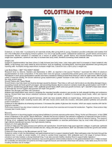 Premium Quality Colostrum 500mg Perspective: back