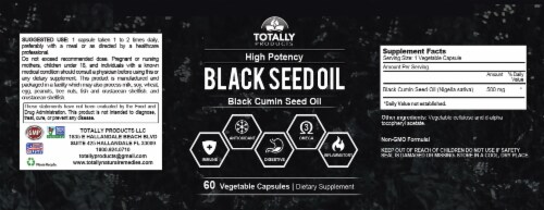 Black Cumin Seed Oil (60 veggie capsules) Perspective: back