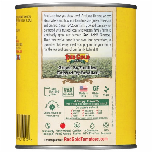 Red Gold® Crushed Tomatoes Perspective: back