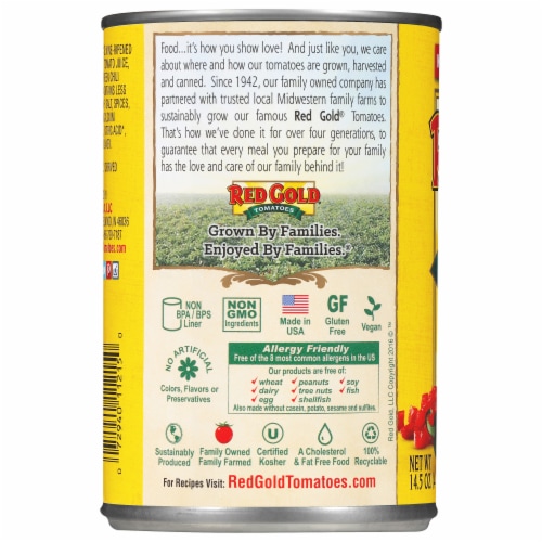 Red Gold® Petite Diced Tomatoes with Green Chilies Perspective: back