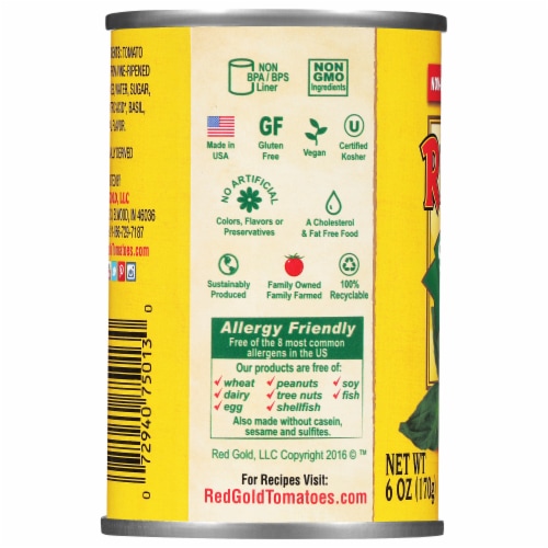 Red Gold® Sweet Basil Tomato Paste Perspective: back