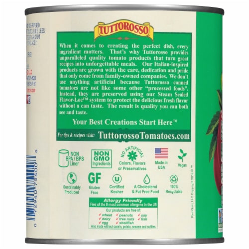 Tuttorosso® Peeled Plum Italian Style Tomatoes Perspective: back