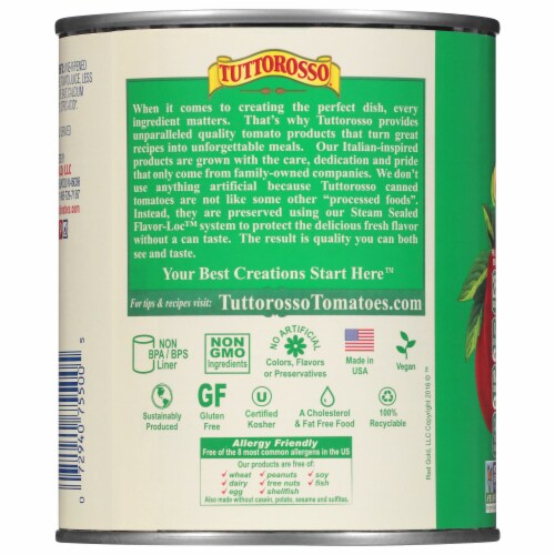 Tuttorosso® Diced Tomatoes Perspective: back