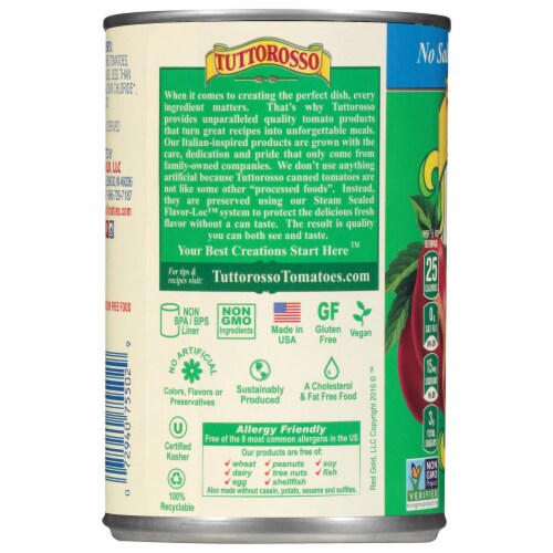 Tuttoroso® Canned Diced Tomatos Perspective: back