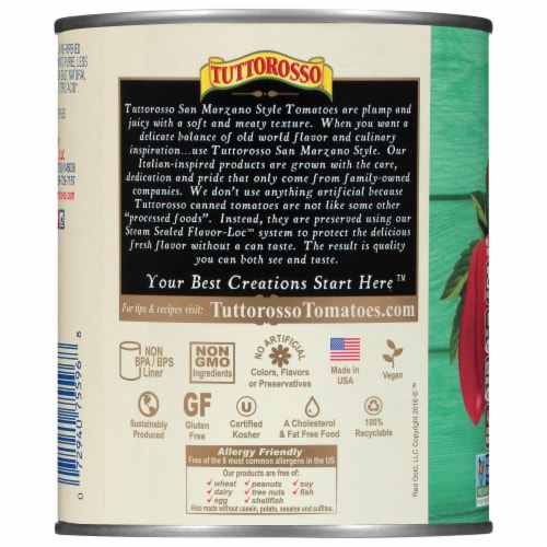 Tuttorosso® San Marzano Pelled Pear Tomato Perspective: back