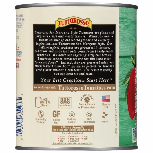 Tuttorosso® San Marzano Style Chopped Tomatoes In Puree Perspective: back