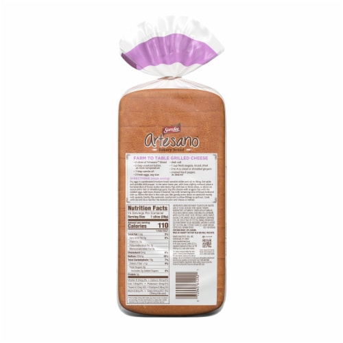 Sara Lee Artesano Multigrain Bread Perspective: back