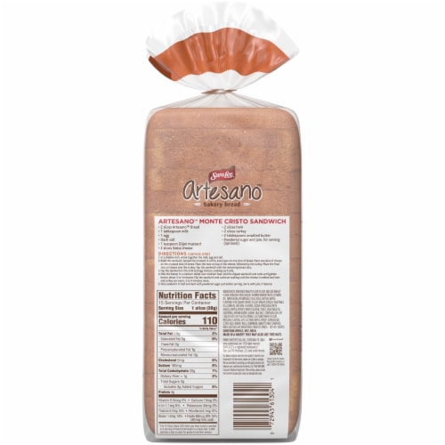 Sara Lee® Artesano™ Maple & Brown Sugar Bread Perspective: back