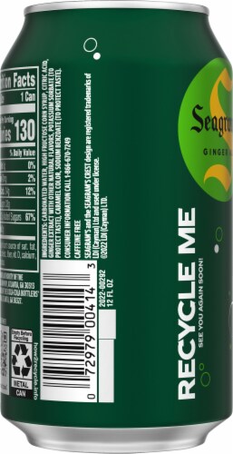 Seagram's® Ginger Ale Single Can Perspective: back
