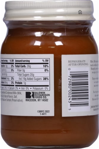 Mrs. Richardson's Caramel Dessert Sauce Perspective: back