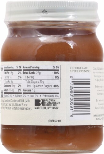 Mrs. Richardson's Sea Salt Caramel Dessert Sauce Perspective: back